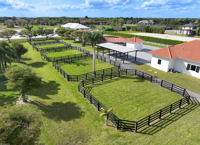 bird's eye view featuring a rural view