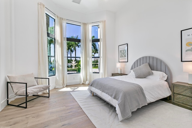 bedroom featuring light hardwood / wood-style floors