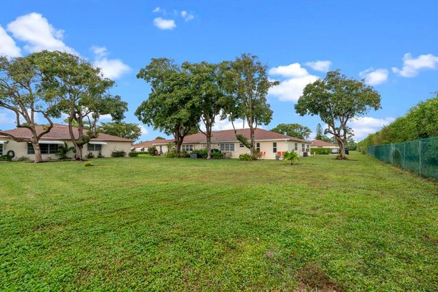 view of yard with fence