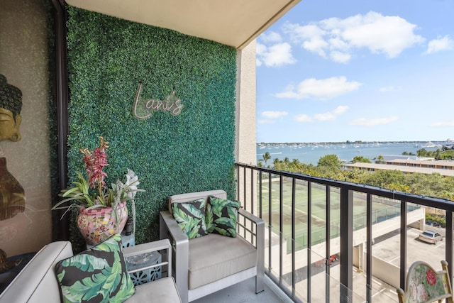 balcony with a water view