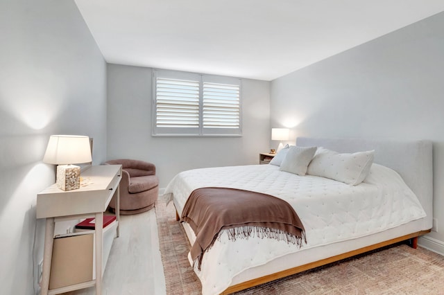 bedroom featuring light hardwood / wood-style floors