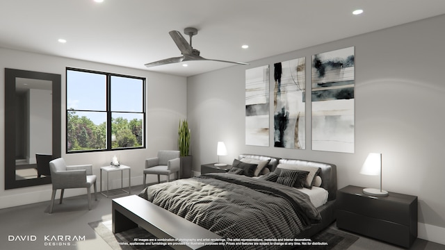 bedroom with ceiling fan