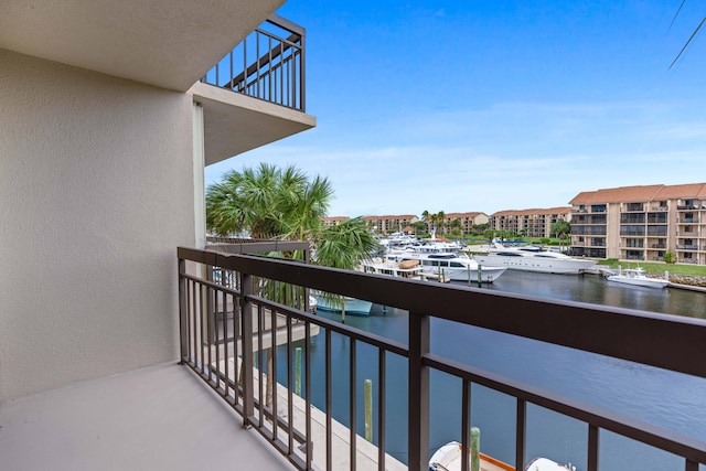 balcony with a water view