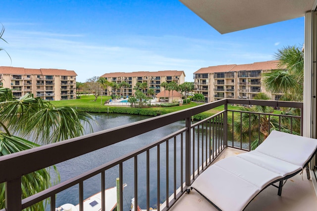 balcony with a water view