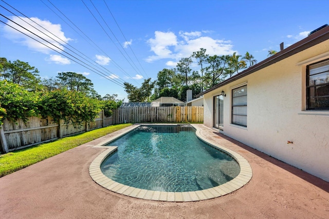 view of swimming pool featuring a patio