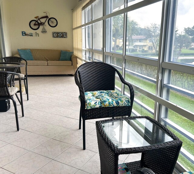 view of tiled living room