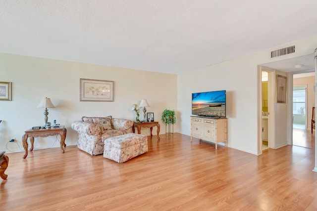 living room featuring light wood-type flooring