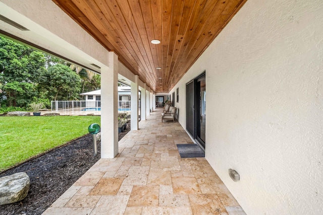 view of patio / terrace with a swimming pool