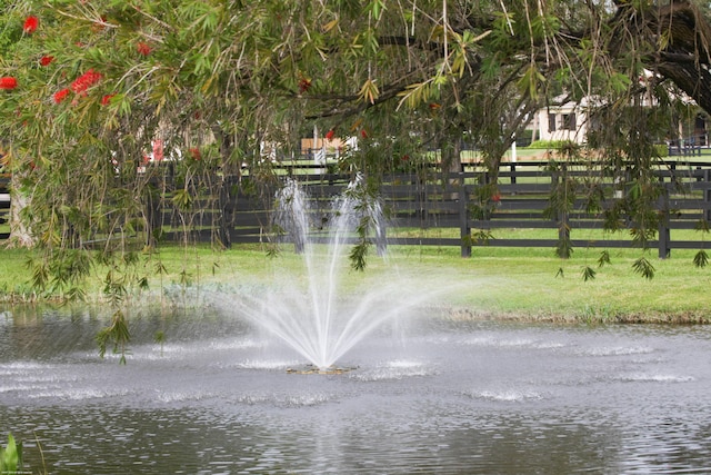 view of home's community with a water view