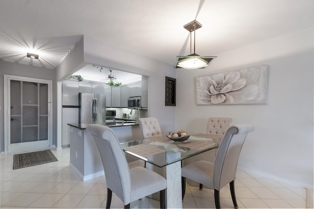 view of tiled dining room