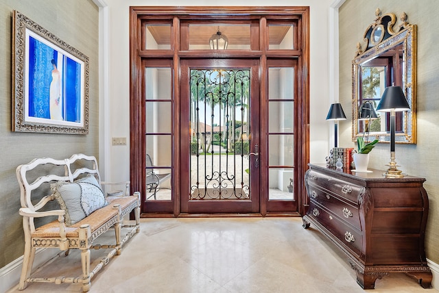 view of tiled entrance foyer