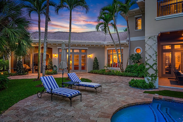 exterior space featuring a patio area and french doors