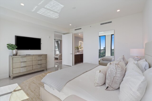 485 E Royal Palm Rd Unit 604, Boca Raton, FL 33432 - bedroom featuring light tile patterned floors, visible vents, and recessed lighting