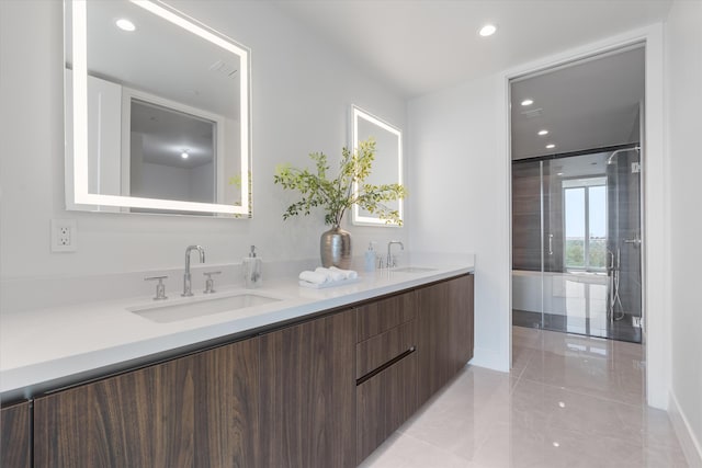 485 E Royal Palm Rd Unit 604, Boca Raton, FL 33432 - full bath featuring double vanity, recessed lighting, and a sink