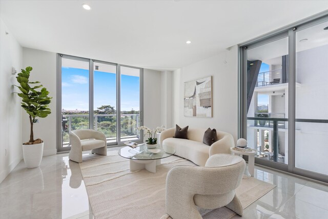 living room featuring plenty of natural light