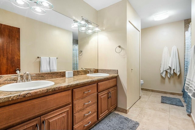 bathroom with a shower with shower curtain and toilet