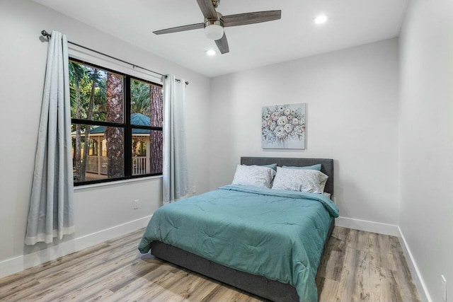 bedroom featuring light hardwood / wood-style flooring