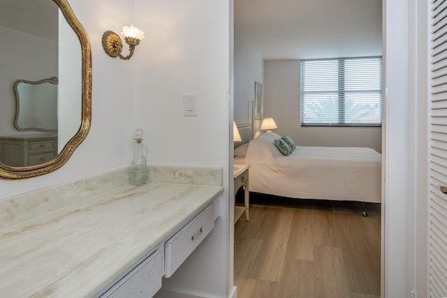 bedroom featuring light hardwood / wood-style floors