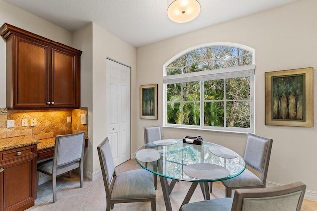 view of tiled dining room