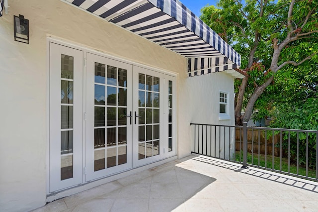 view of patio with french doors