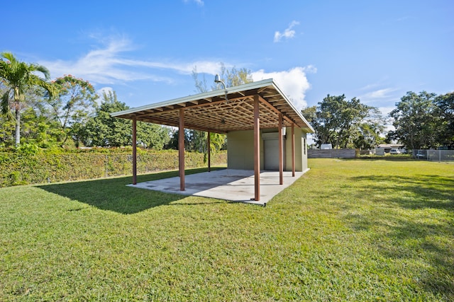 exterior space with a yard and a patio