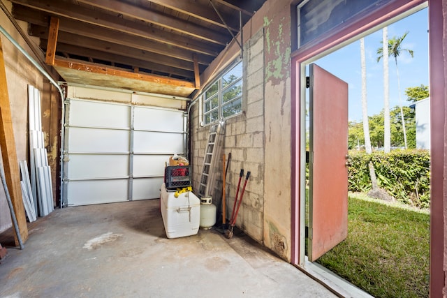 view of garage