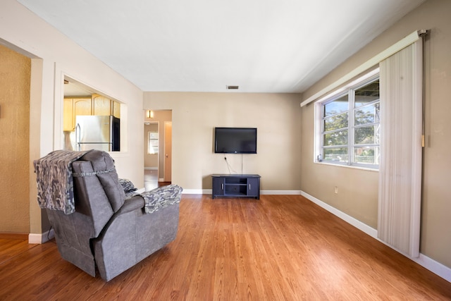 living room featuring hardwood / wood-style flooring