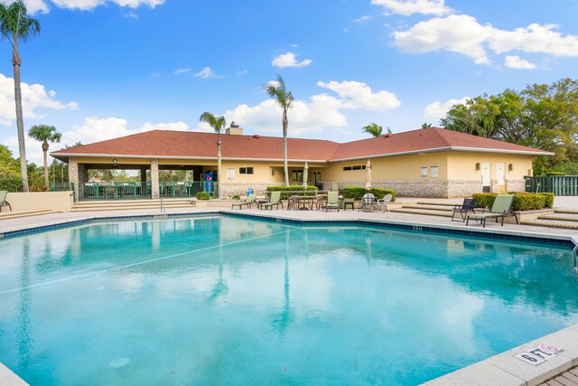 view of pool featuring a patio area