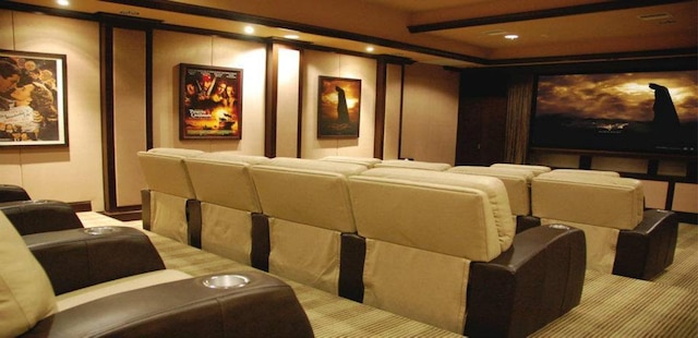 view of carpeted home theater room