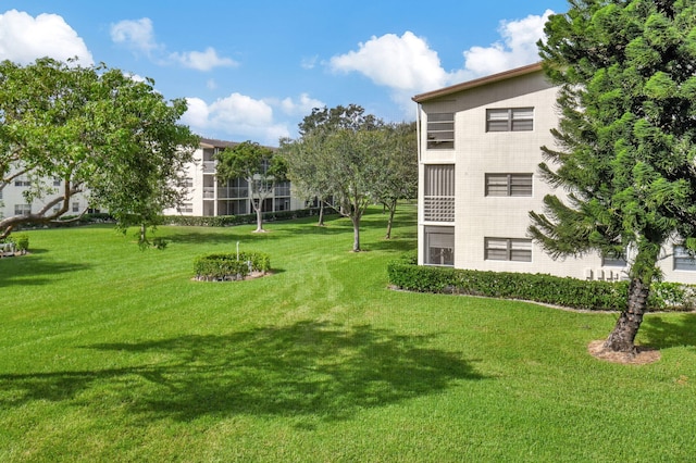 view of home's community with a lawn