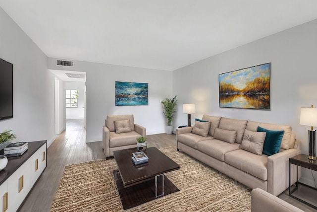 living room featuring hardwood / wood-style flooring