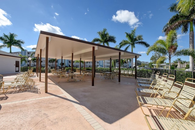 view of property's community with a patio area