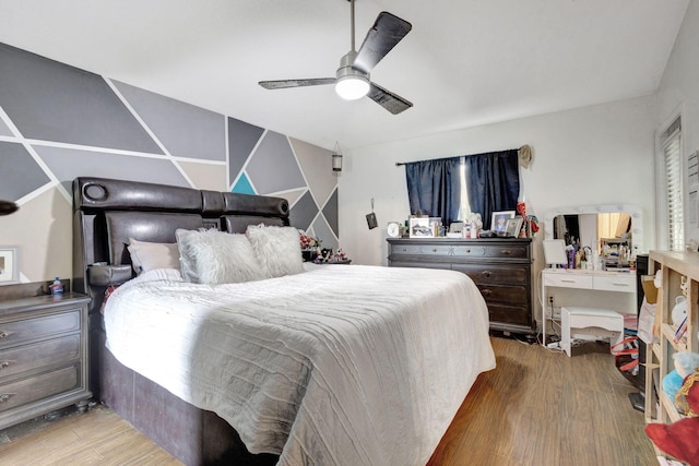 17891 N 86th St N, The Acreage, FL 33470 - bedroom featuring wood finished floors and a ceiling fan