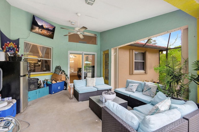 17891 N 86th St N, The Acreage, FL 33470 - living area featuring a ceiling fan
