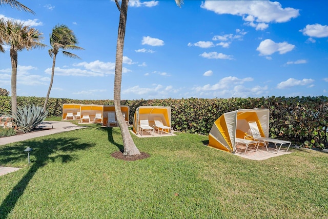 view of yard featuring a patio area and outdoor lounge area