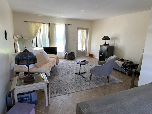 view of tiled living room