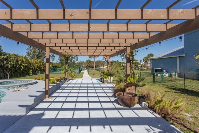 view of patio / terrace featuring a pergola