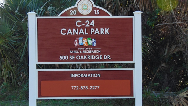 view of community sign