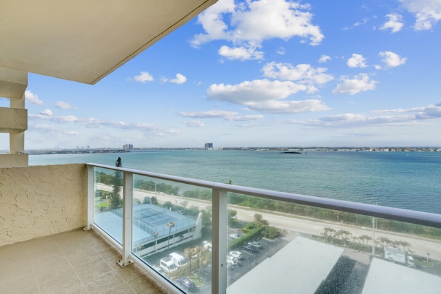 balcony with a water view