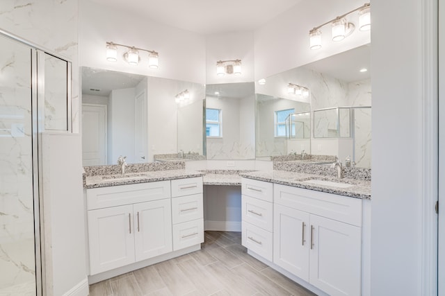 bathroom with double vanity