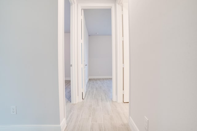 hall featuring light hardwood / wood-style flooring