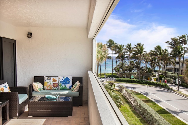 balcony with a water view