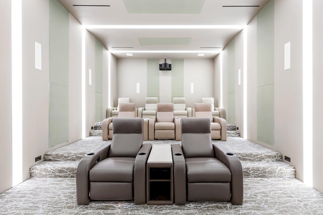 view of carpeted cinema room