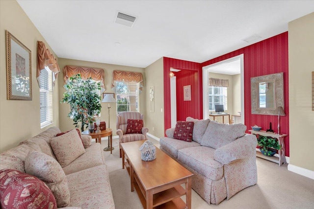 view of carpeted living room