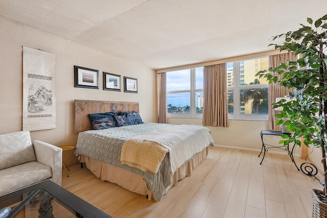 bedroom featuring light hardwood / wood-style flooring