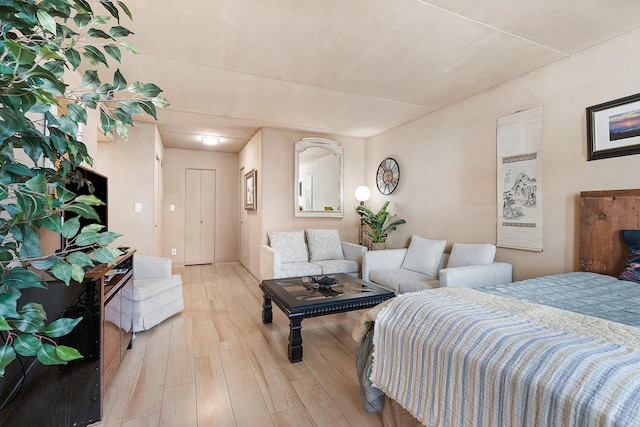 bedroom featuring light hardwood / wood-style floors