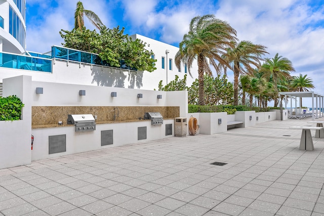 view of patio with grilling area and exterior kitchen