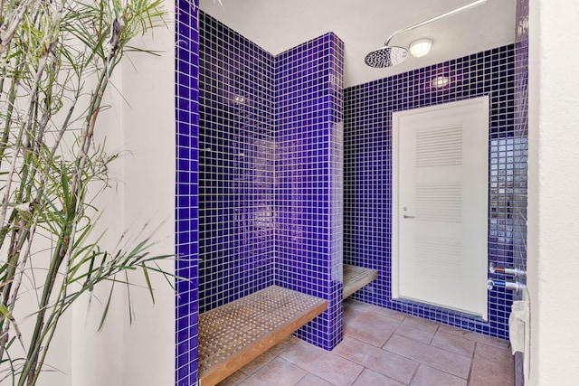 bathroom with tile flooring