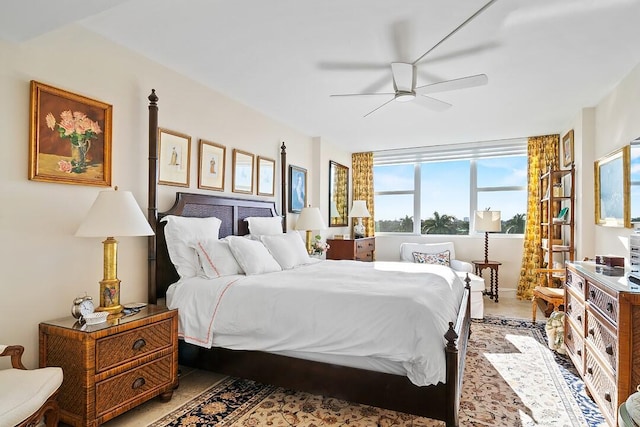 bedroom with a ceiling fan