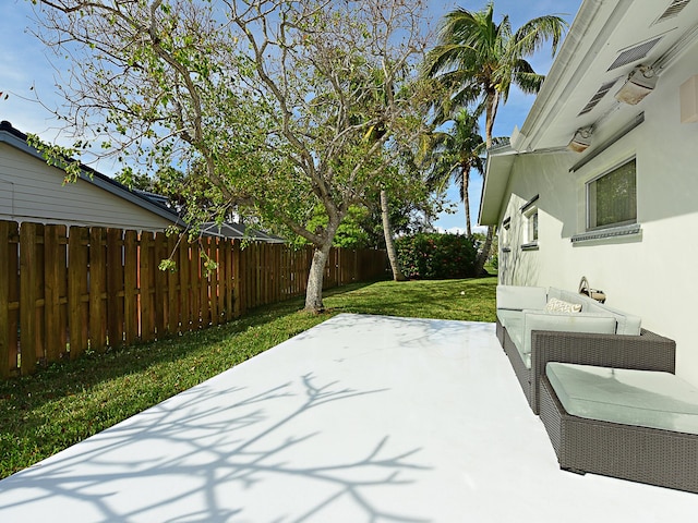 view of terrace featuring outdoor lounge area